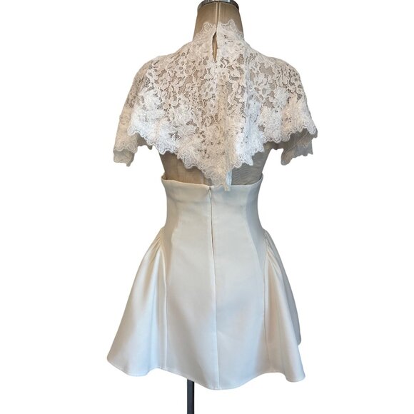 Helsa The Mademoiselle Mini Dress in Ivory Small New Womens Lace Bridal Party - Picture 8 of 14